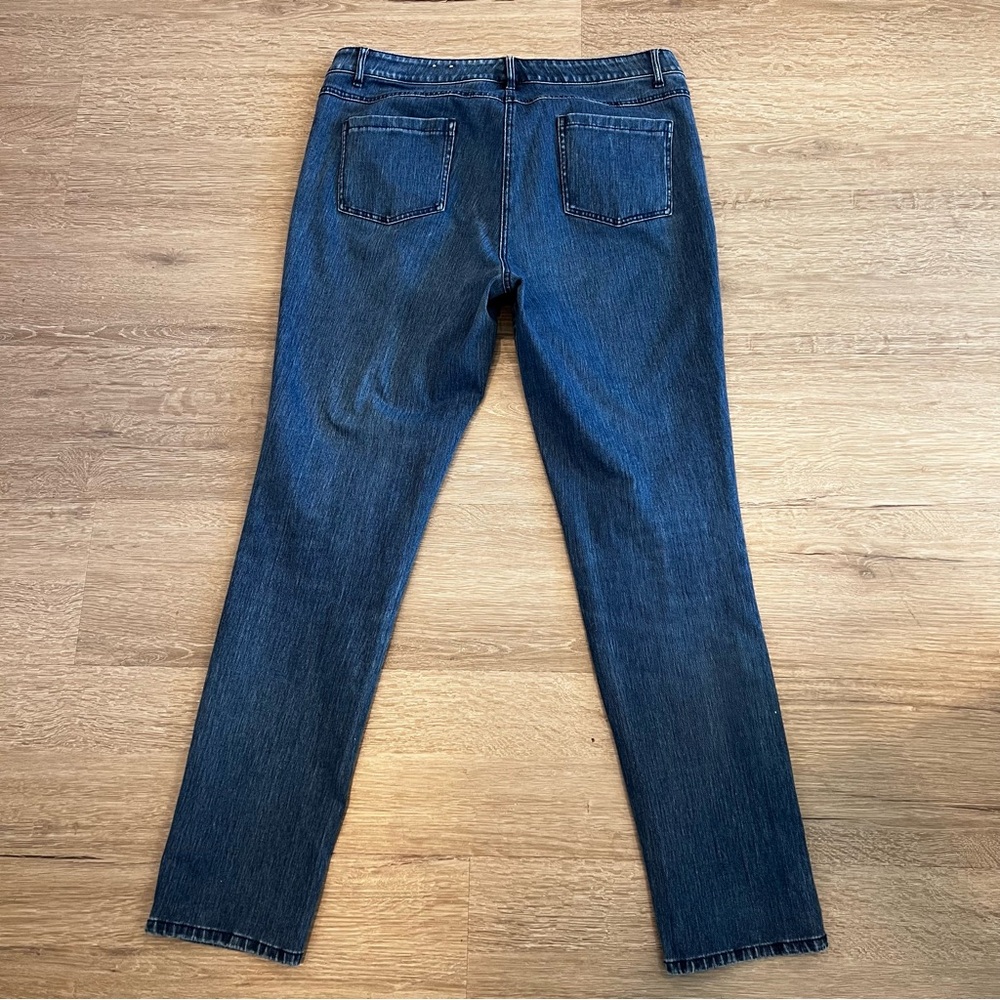 J. MCLAUGHLIN Dark Wash Straight Leg Jeans 14 Classic Stretch Mid Rise Denim - Picture 11 of 15